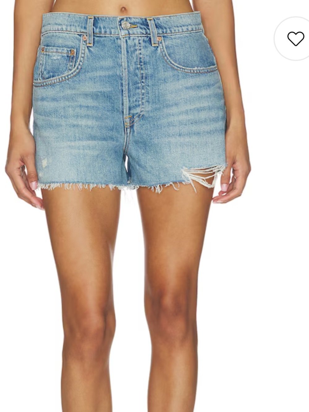 GRLFRND Light Blue High-Rise Denim Shorts